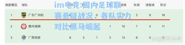 国内足球联赛悬疑战况，各队实力对比黑马崛起