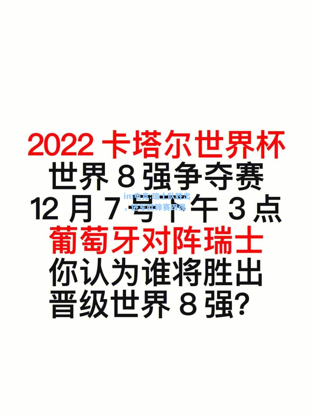 瑞士队胜出，进军欧锦赛四强